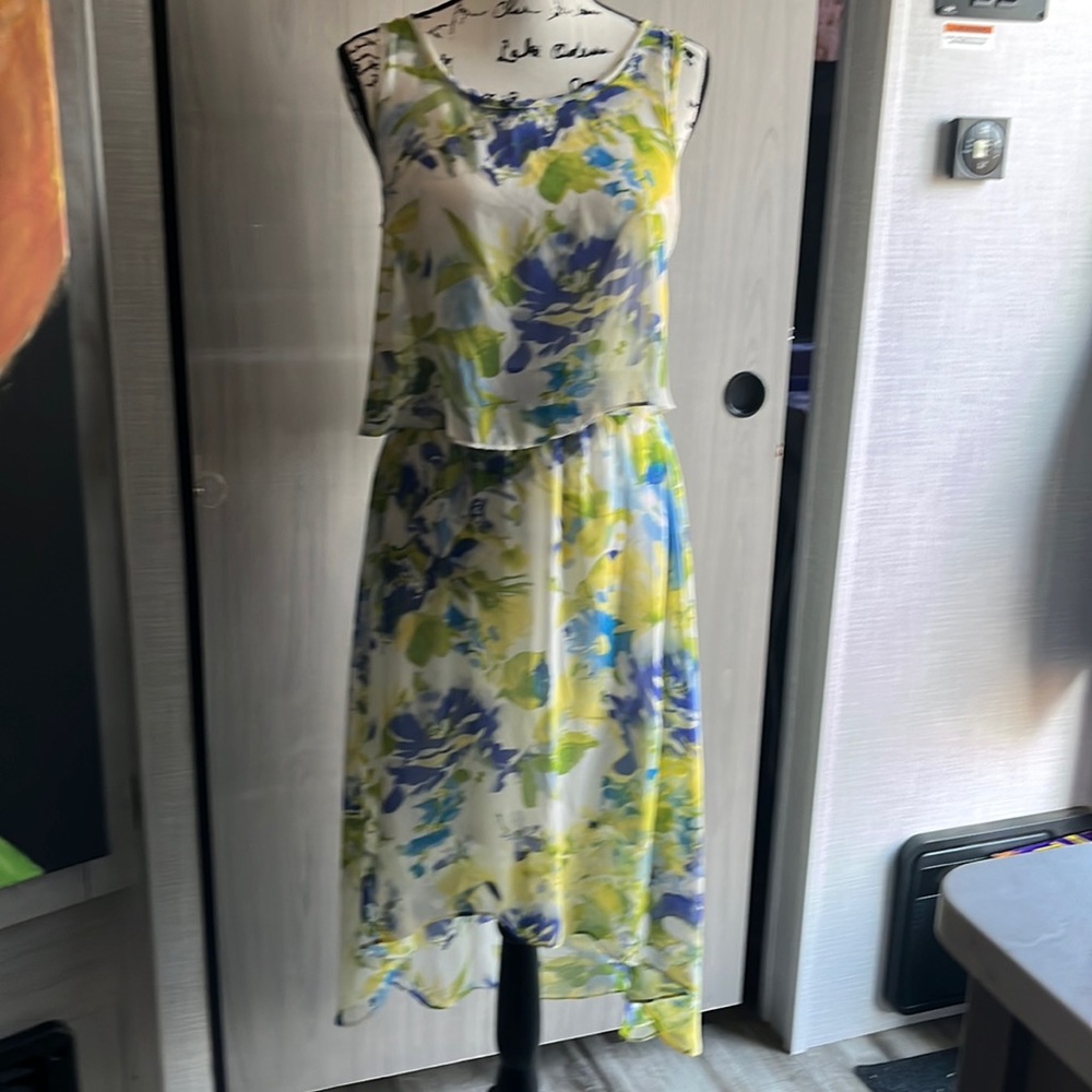 Yellow green and blue sundress